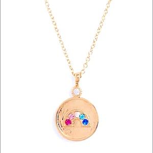 Madison Rainbow CZ Coin Pendant Necklace
